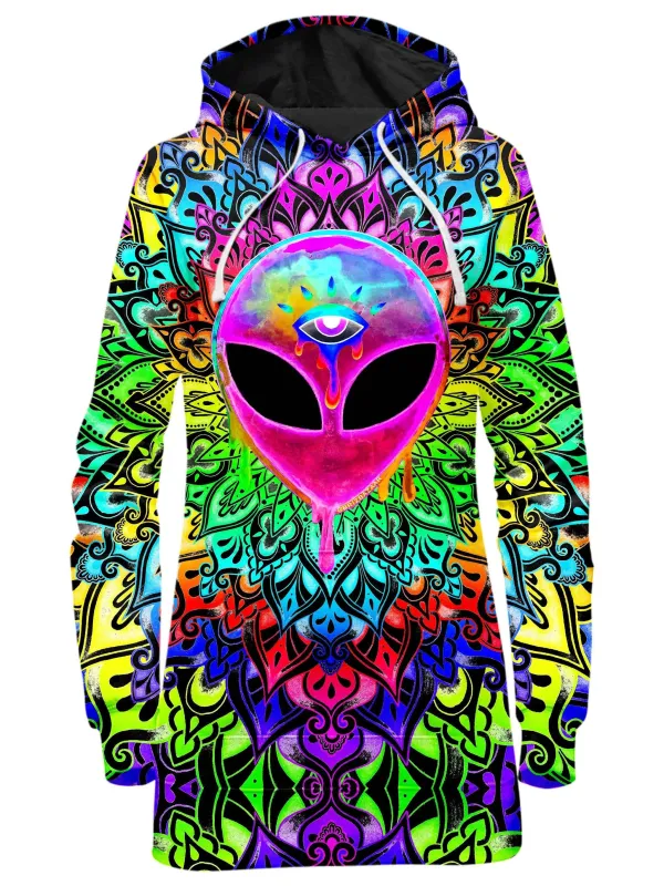 Psy Alien Pink Hoodie Dress sold by iEDM