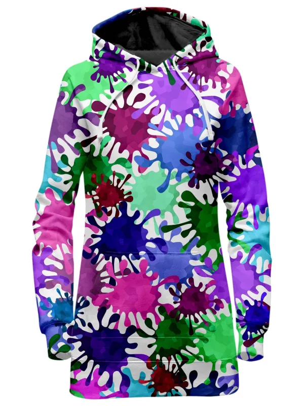 Neon Paint Splatter Hoodie Dress sold by iEDM