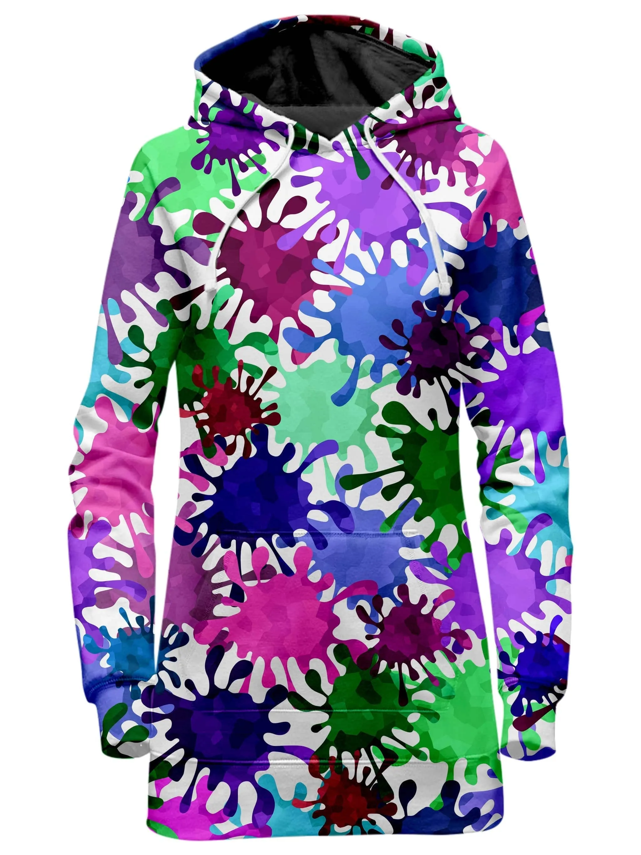 Neon Paint Splatter Hoodie Dress sold by iEDM