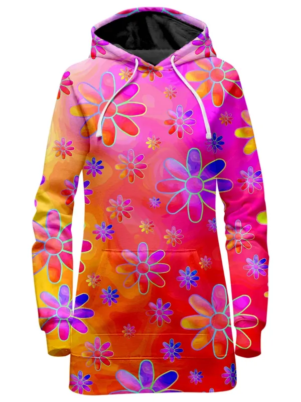 Hippie Trippy Flowers Hoodie Dress sold by iEDM