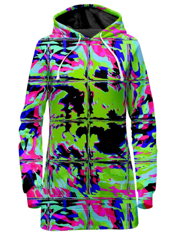 Blacklight Rave Glitch Hoodie Dress sold by iEDM