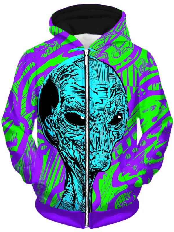 Alien Unisex Zip-Up Hoodie sold by iEDM