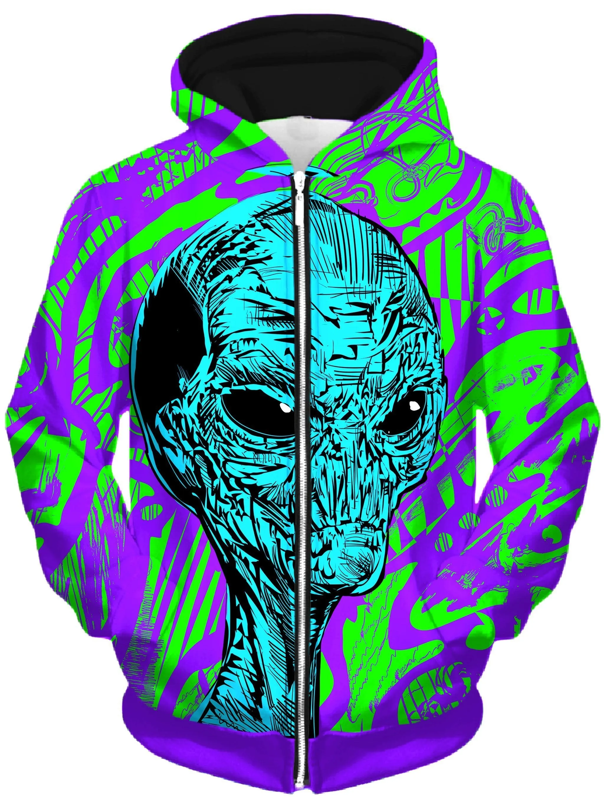 Alien Unisex Zip-Up Hoodie sold by iEDM