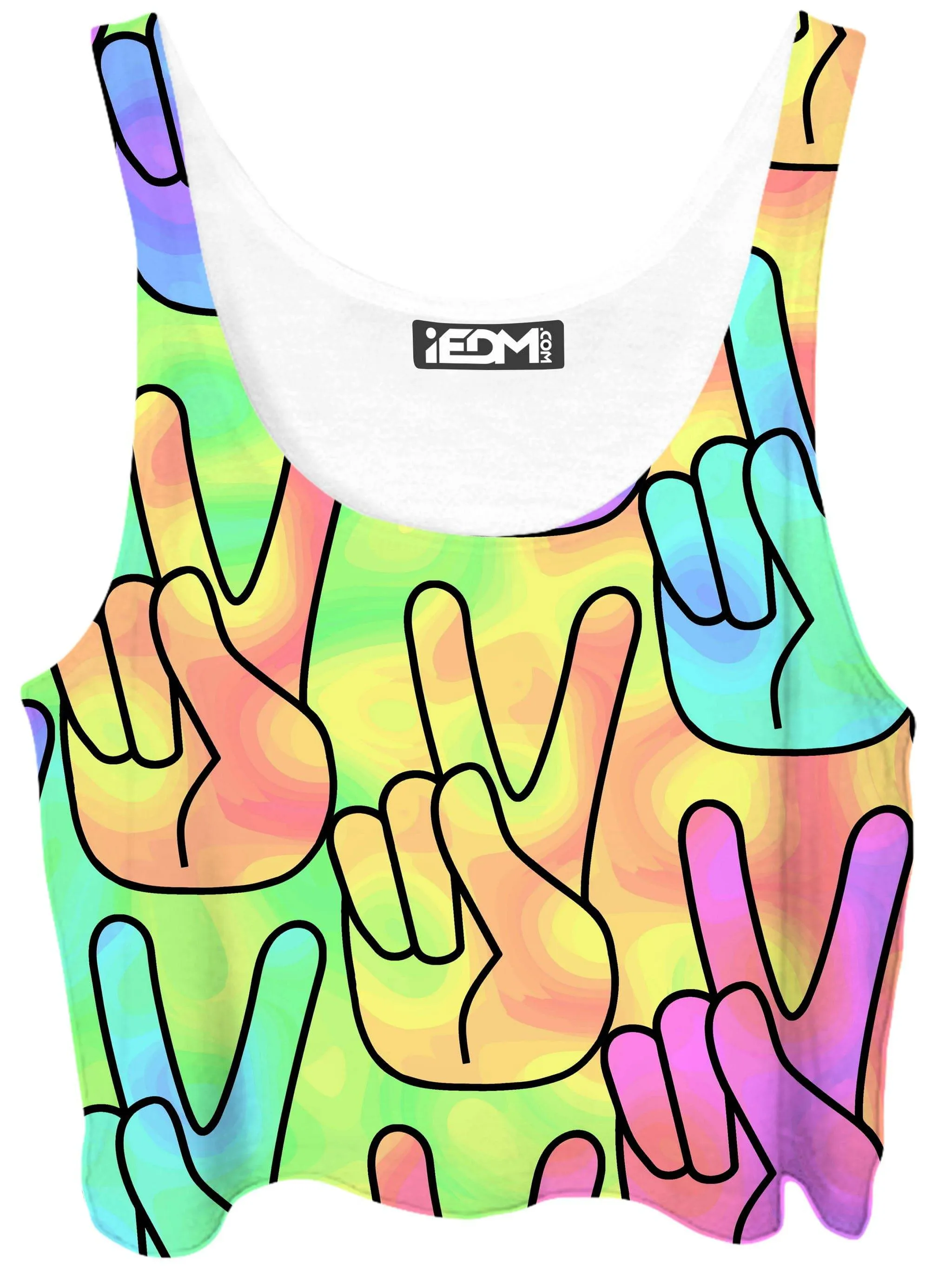 Trippy Peace Signs Crop Top sold by iEDM