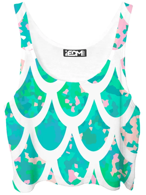 Mermaid Scales White Crop Top sold by iEDM