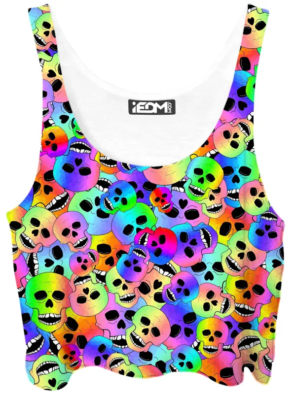 Happy Skulls Crop Top sold by iEDM