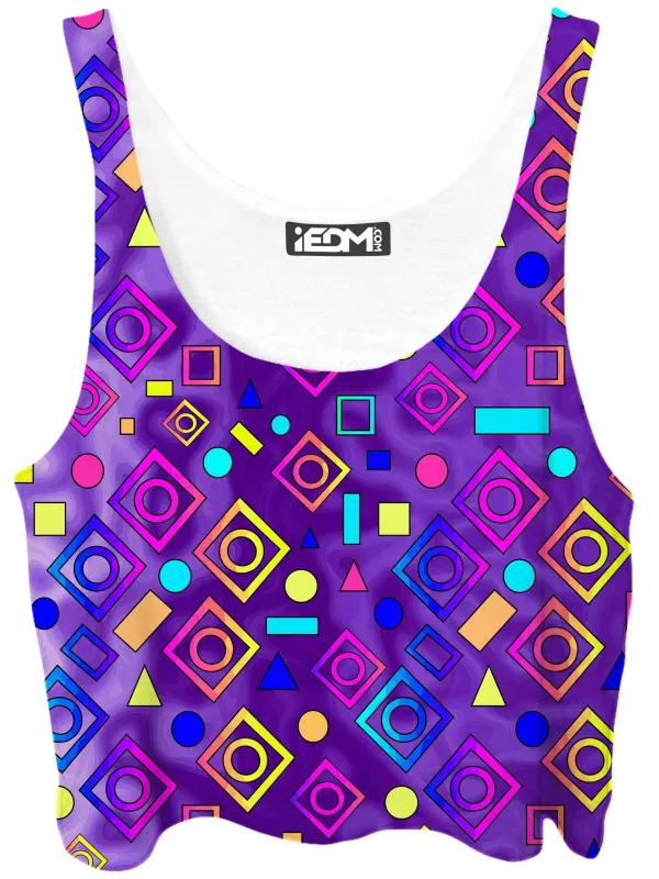 Geometric On Purple Crop Top sold by iEDM