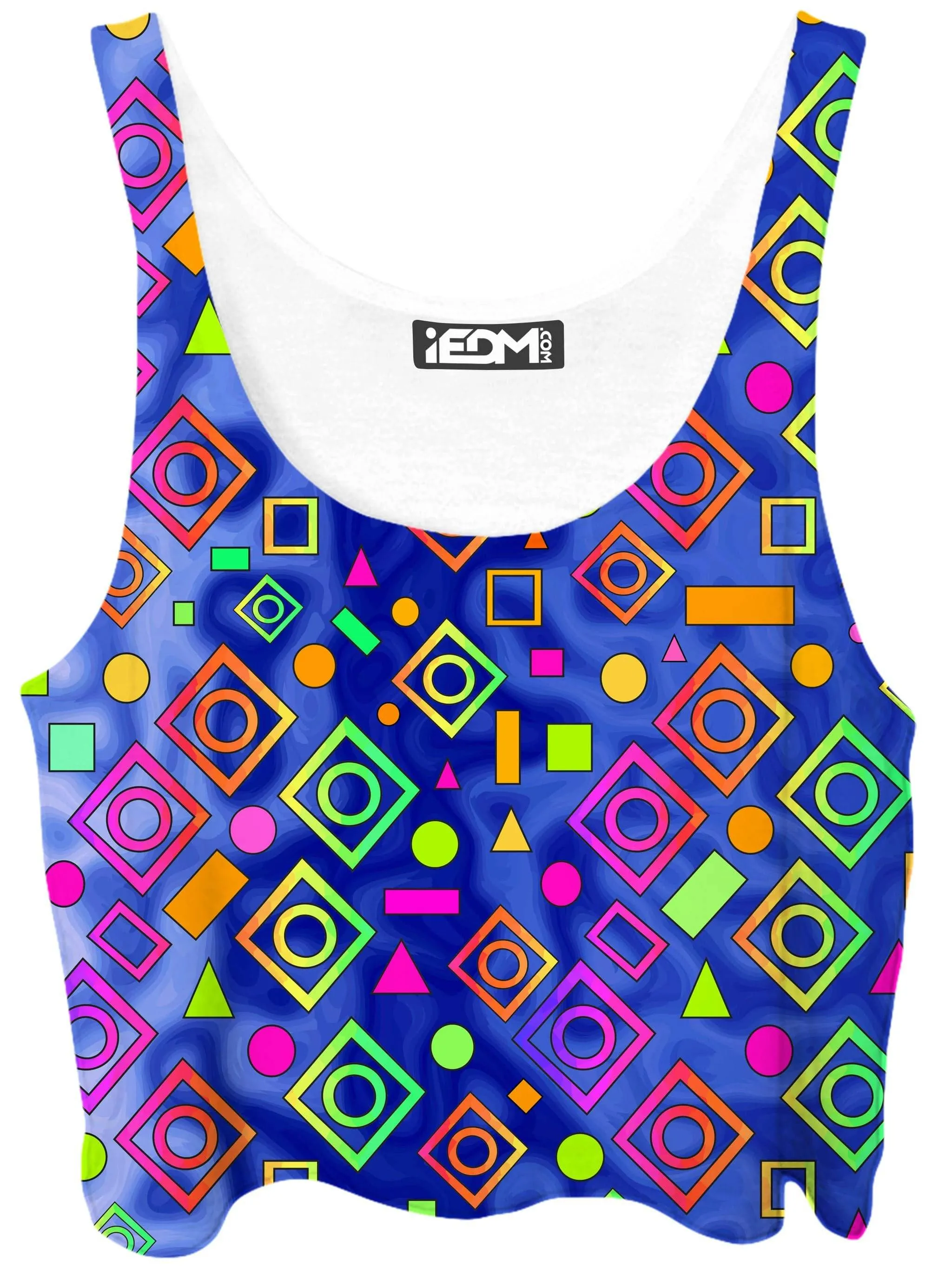Geometric On Blue Crop Top sold by iEDM