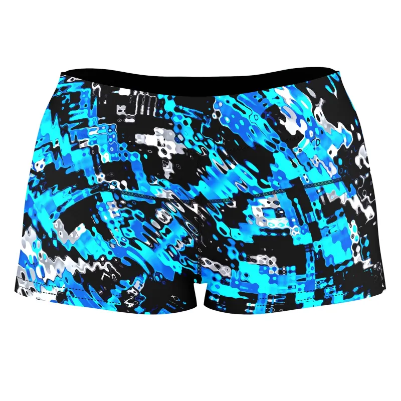 Aqua Rave High-Waisted Women's Shorts sold by iEDM