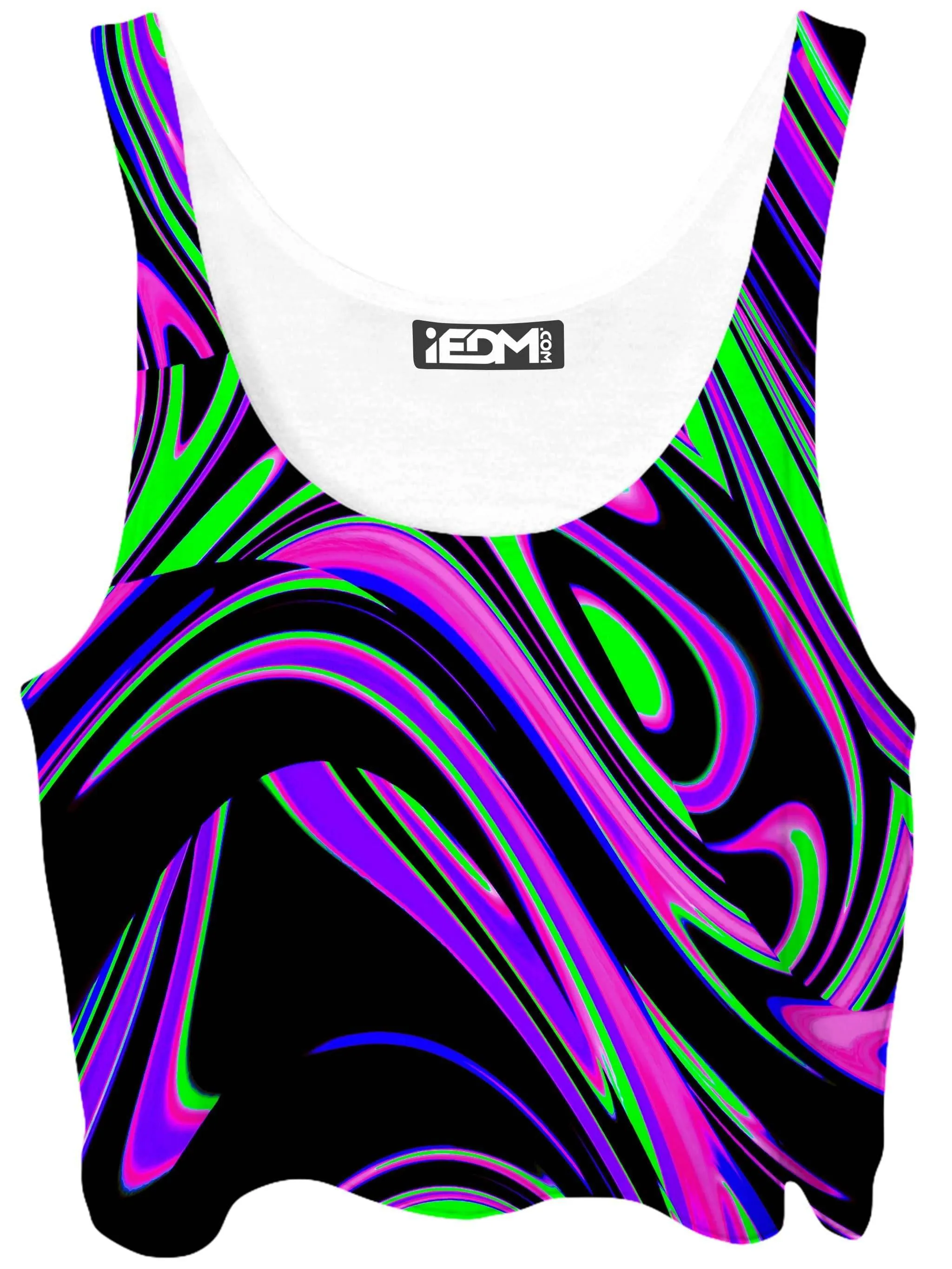 Violet and Lime Blackout Drip Crop Top sold by iEDM