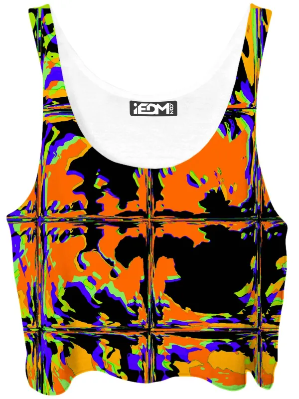 Orange Violet Rave Glitch Crop Top sold by iEDM