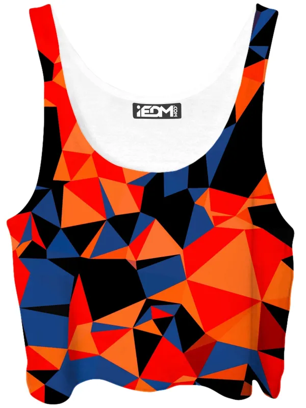 Orange and Black Geo Crop Top sold by iEDM