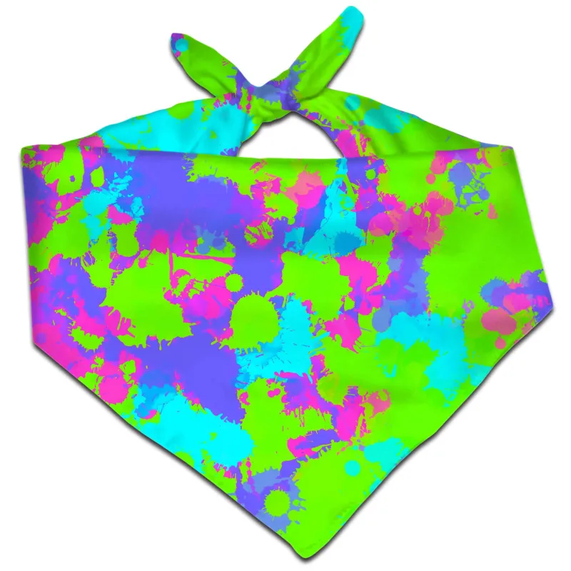 90s Neon Paint Splatter Bandana sold by iEDM