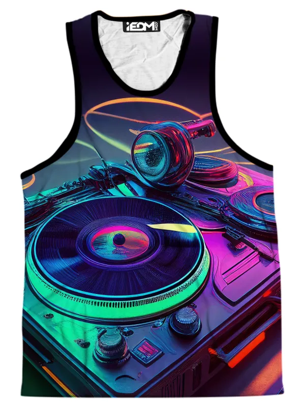 Neon Turntables Men's Tank sold by iEDM