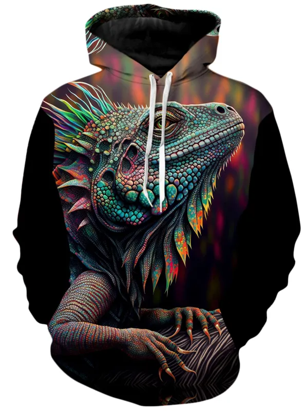 Psychedelic Giant Iguana 2.0 Unisex Hoodie sold by iEDM