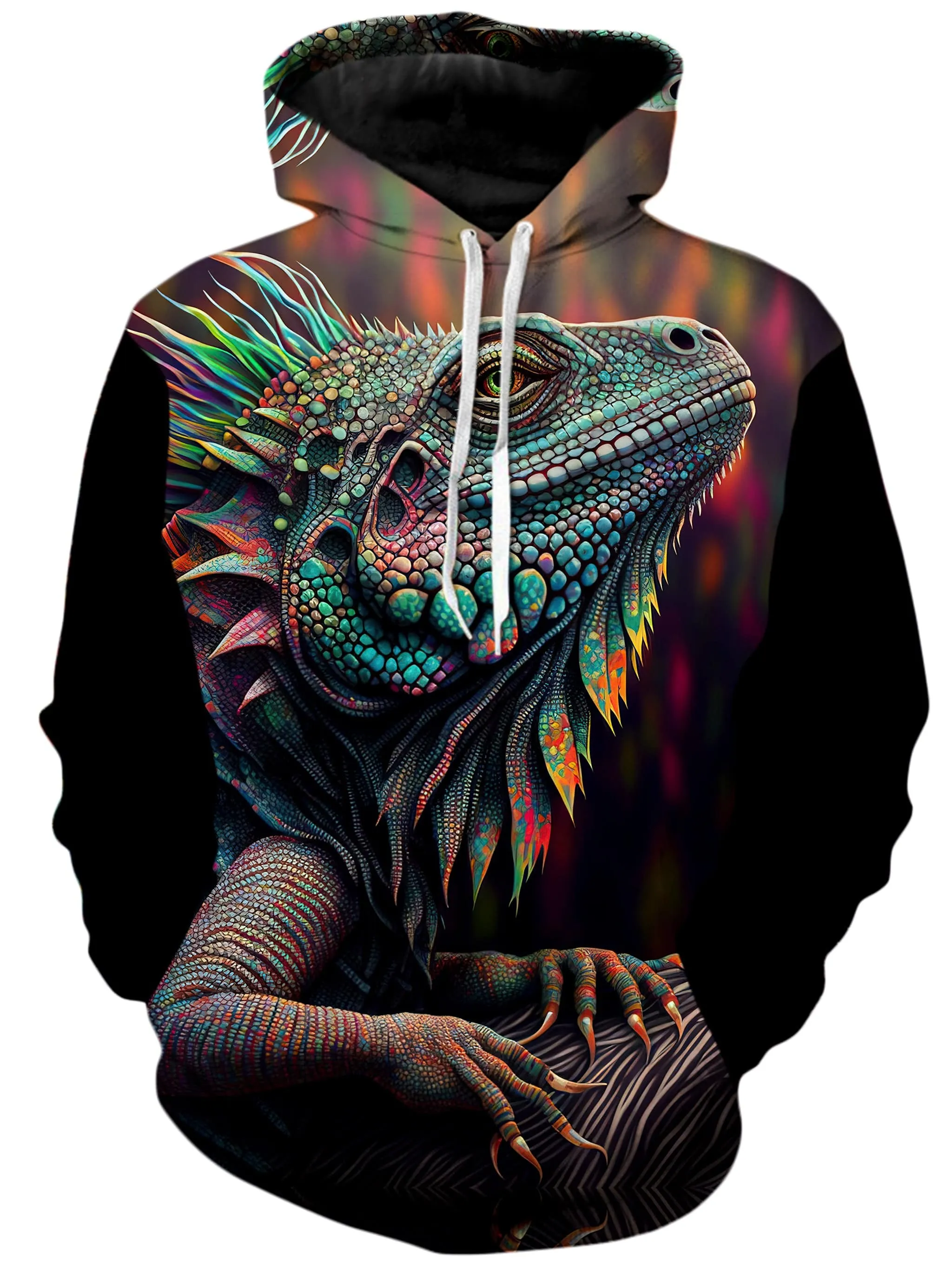 Psychedelic Giant Iguana 2.0 Unisex Hoodie sold by iEDM