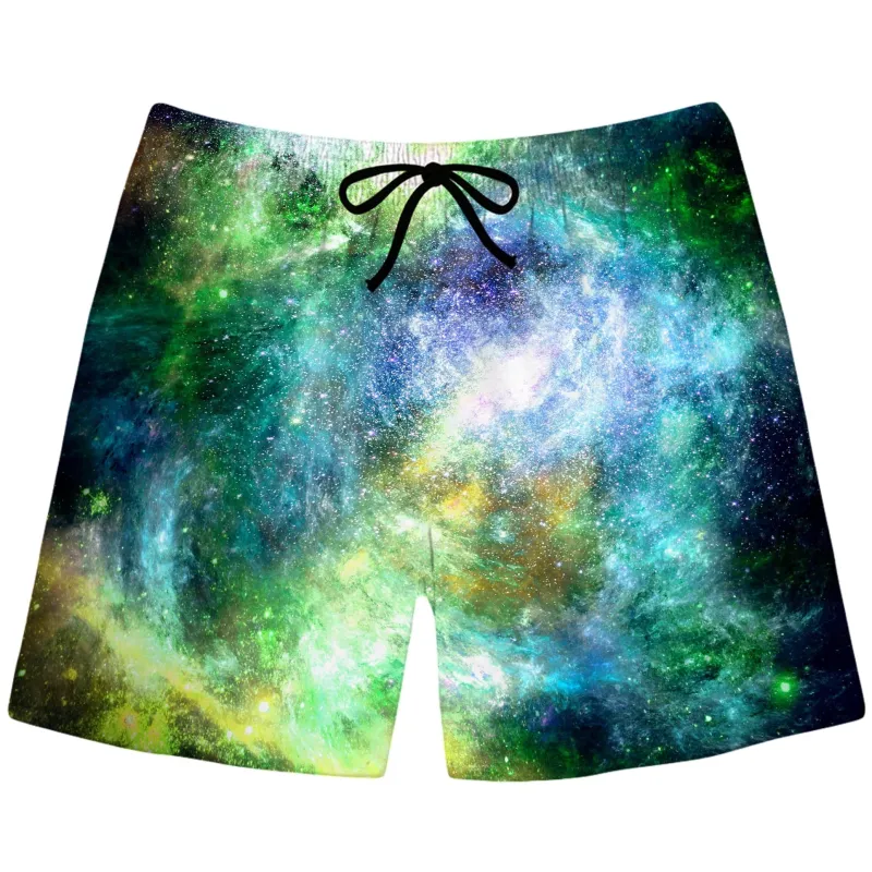 Green Psychedelic Nebula Swim Trunks JTT sold by iEDM