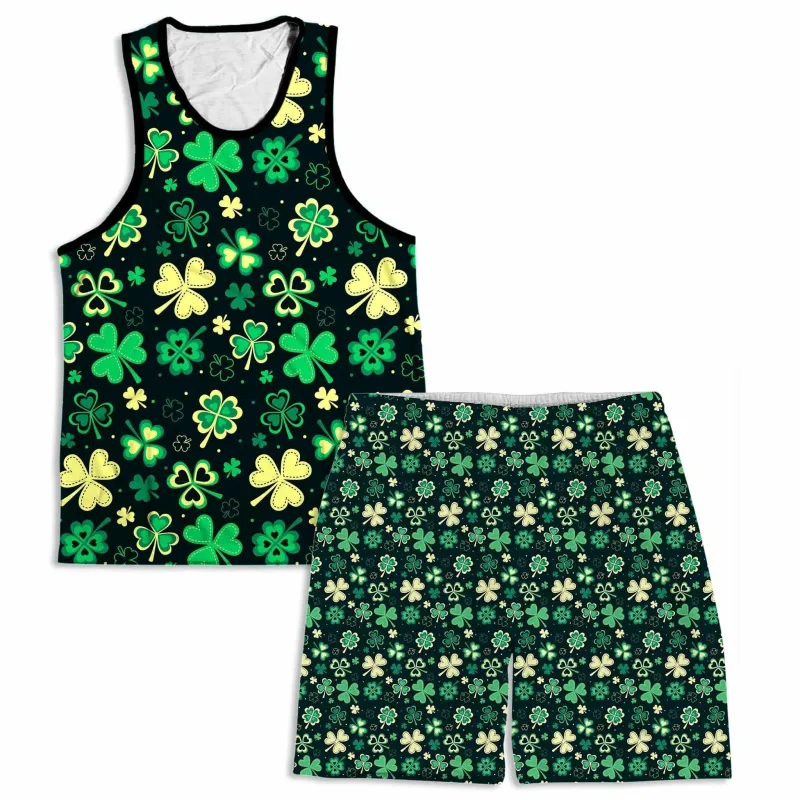 Trippy Clover Men's Tank and Shorts Combo sold by iEDM