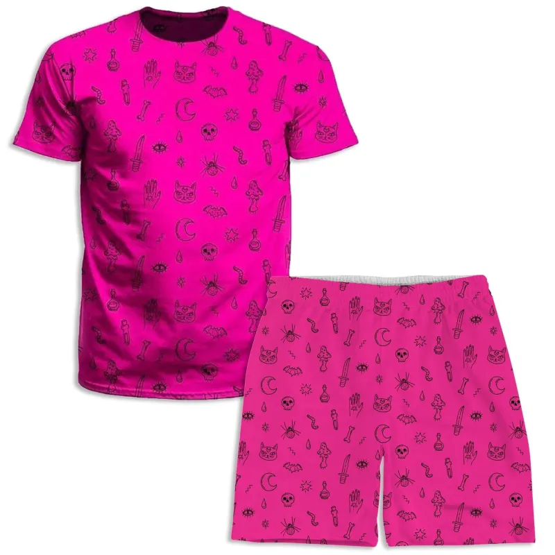 Pink Pattern T-Shirt and Shorts Combo sold by iEDM
