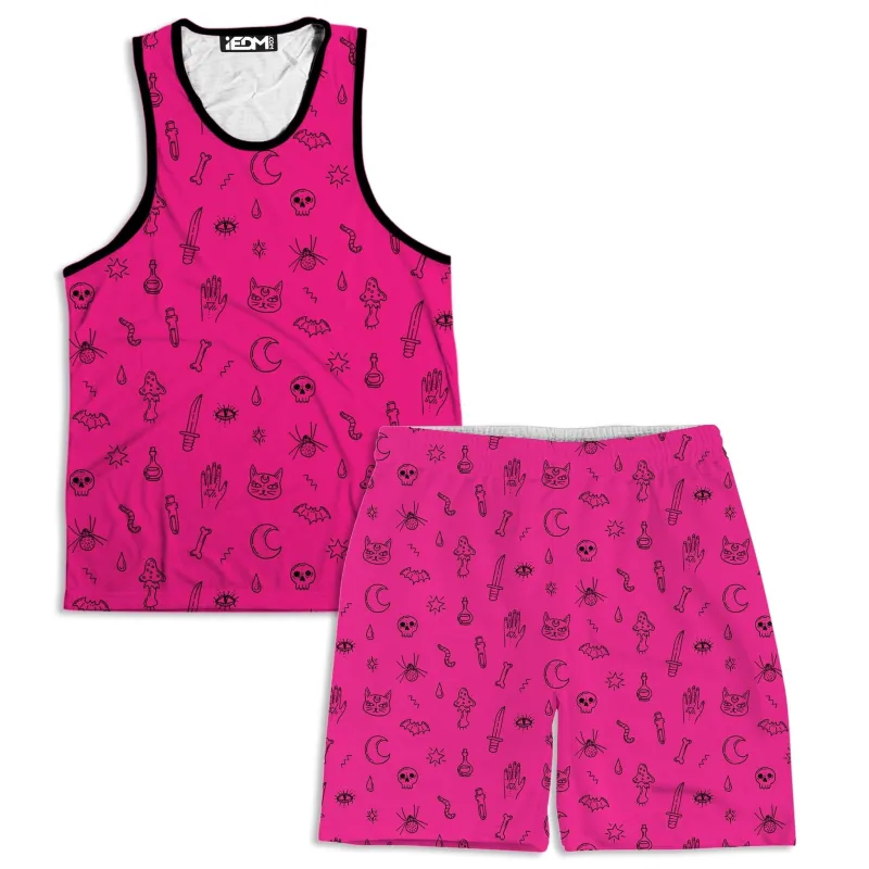 Pink Pattern Men's Tank and Shorts Combo sold by iEDM