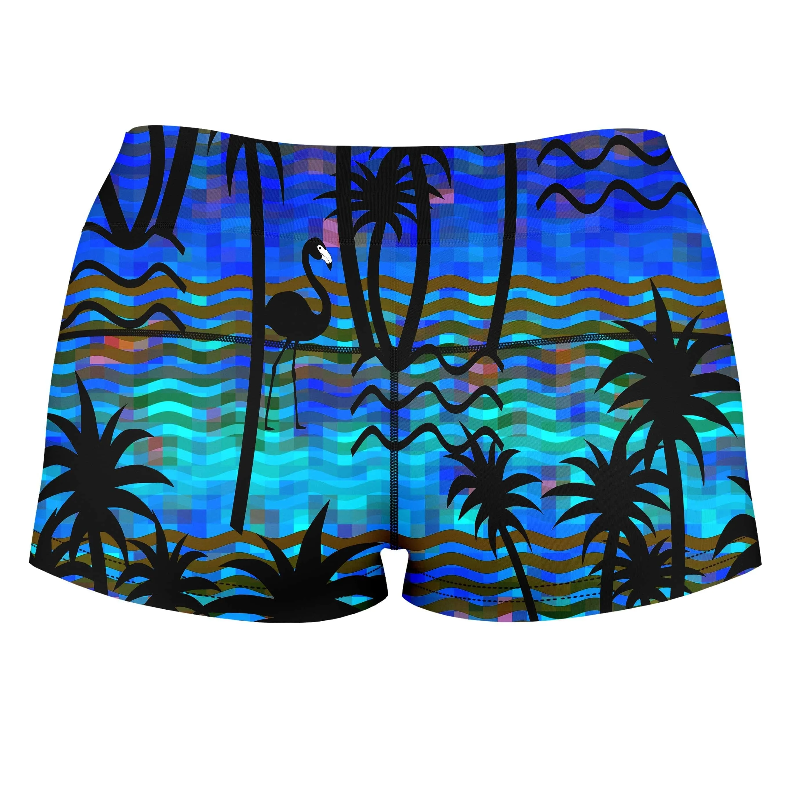 Tropical Dreams High-Waisted Women's Shorts sold by iEDM product image thumbnail 2