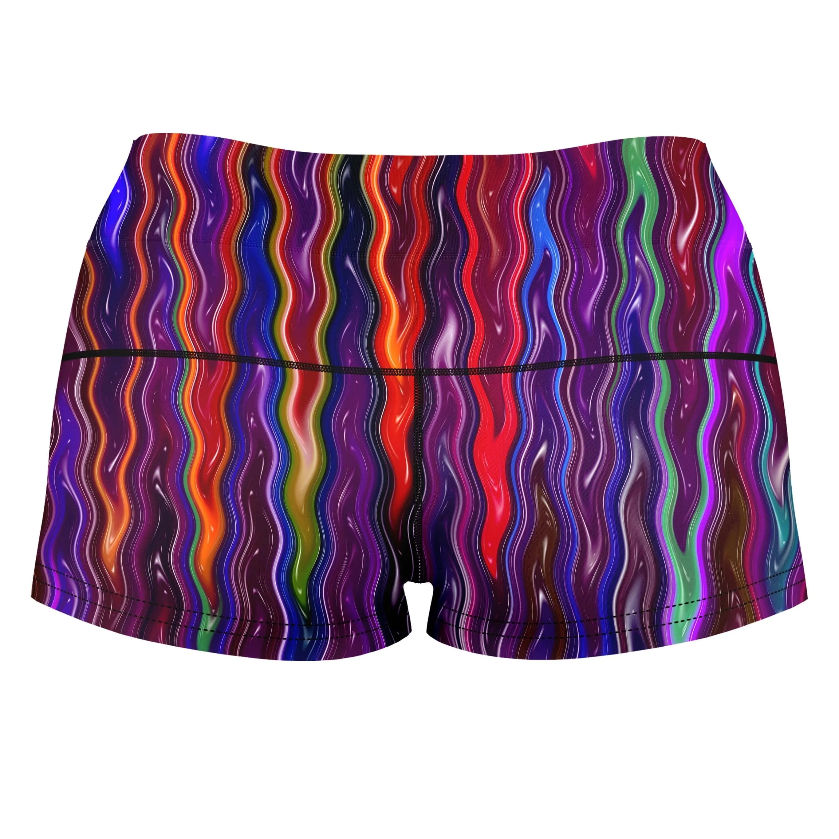 Trippy Vibes High-Waisted Women's Shorts sold by iEDM product image thumbnail 2