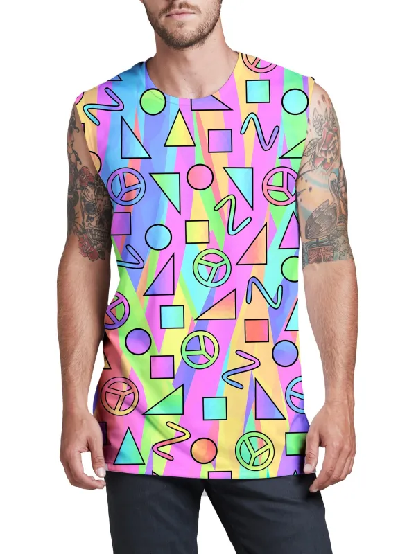 Trippy Retro Peace Signs Men's Muscle Tank sold by iEDM