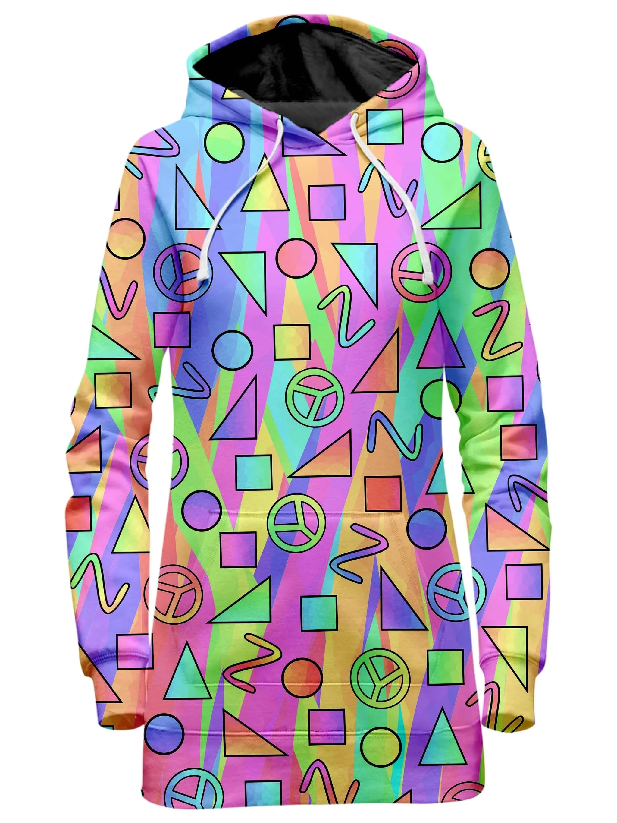 Trippy Retro Peace Signs Hoodie Dress sold by iEDM