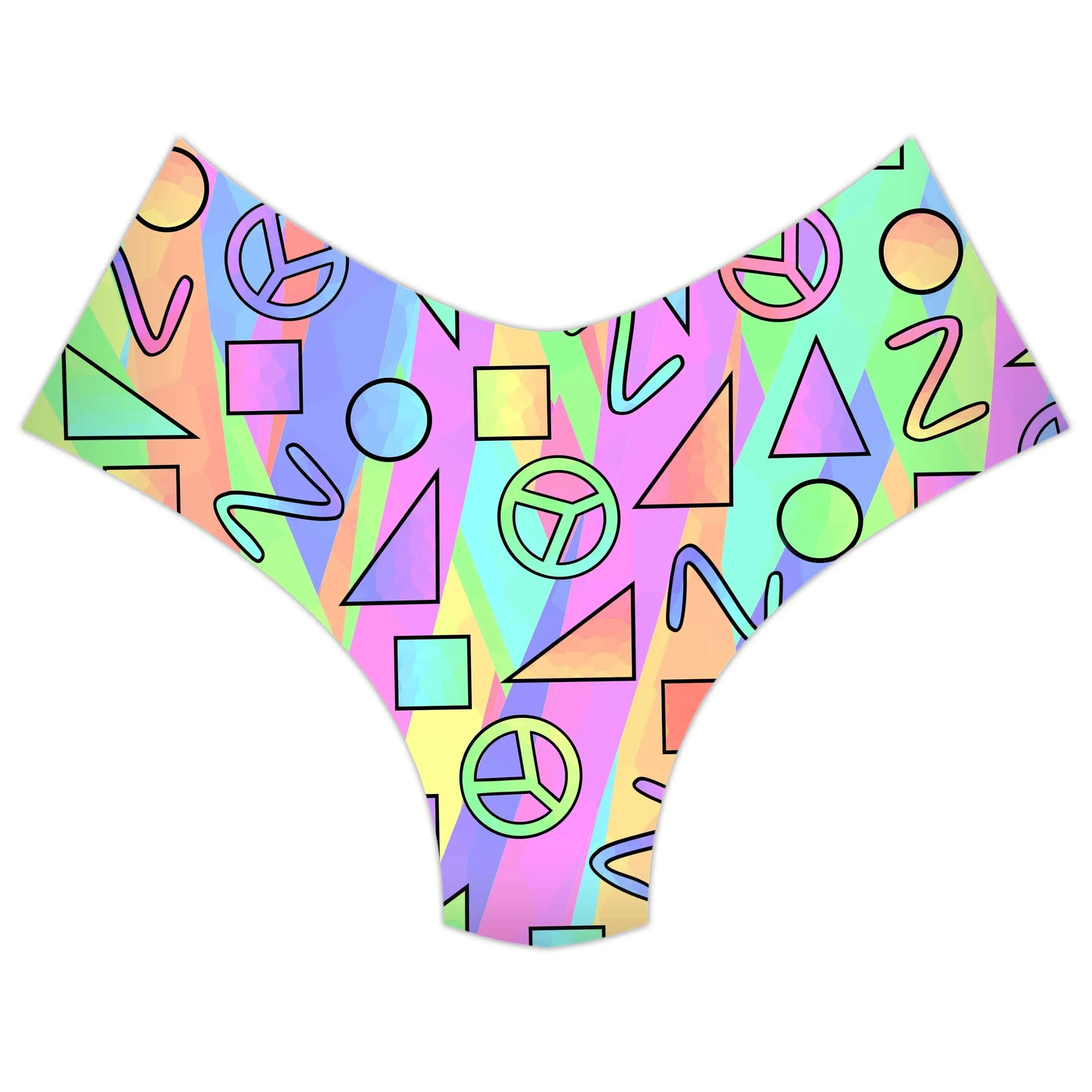 Trippy Retro Peace Signs Booty Shorts sold by iEDM product image thumbnail 3