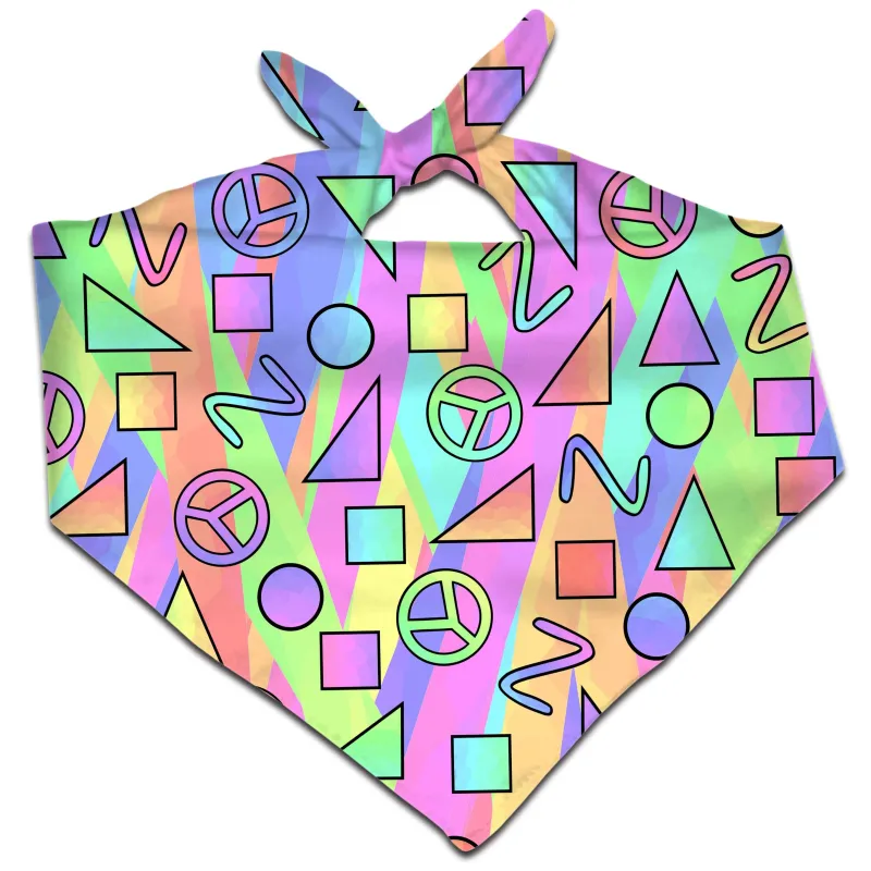 Trippy Retro Peace Signs Bandana sold by iEDM