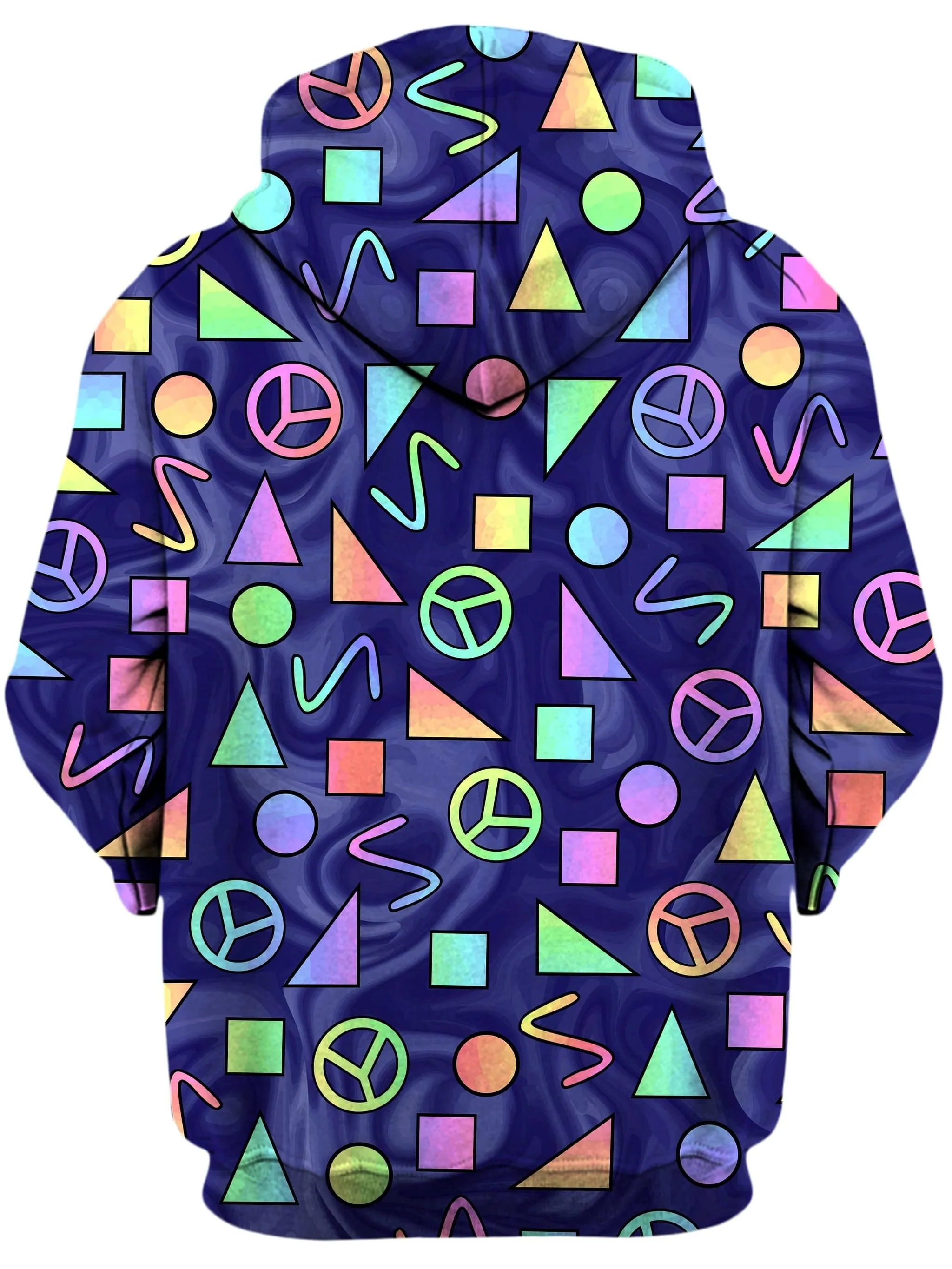 Retro Shapes Peace Symbols Blue Unisex Hoodie sold by iEDM product image thumbnail 2