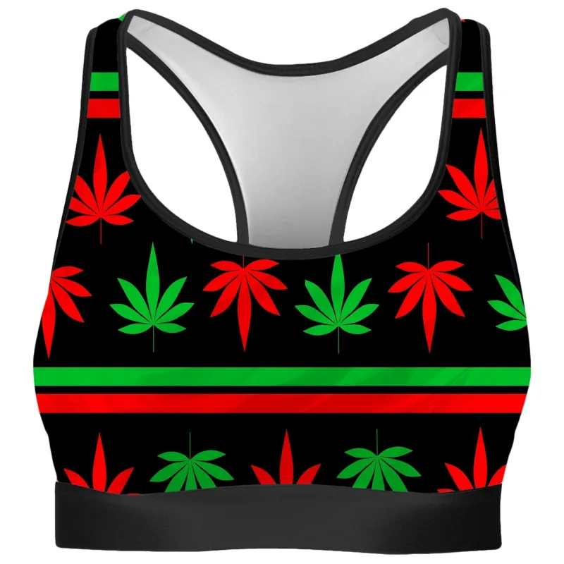 Red And Green Festive Bud Rave Bra sold by iEDM