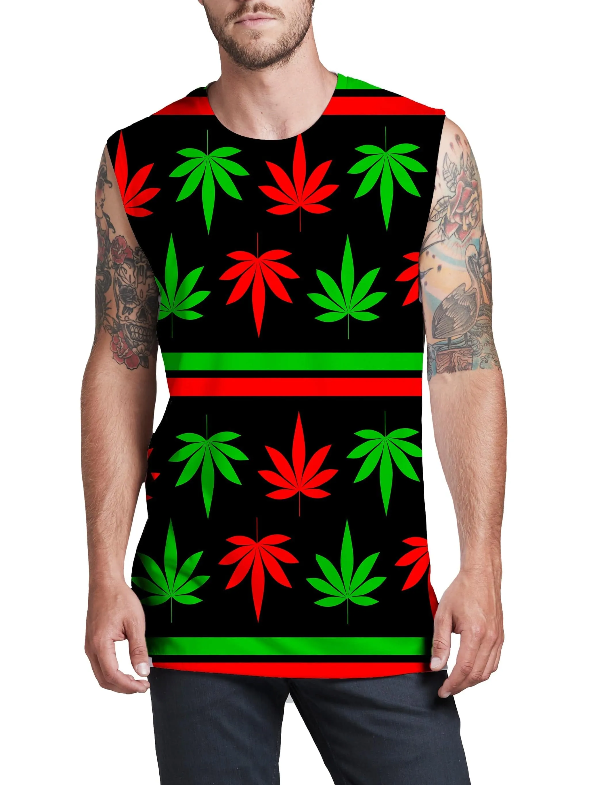 Red And Green Festive Bud Men's Muscle Tank sold by iEDM