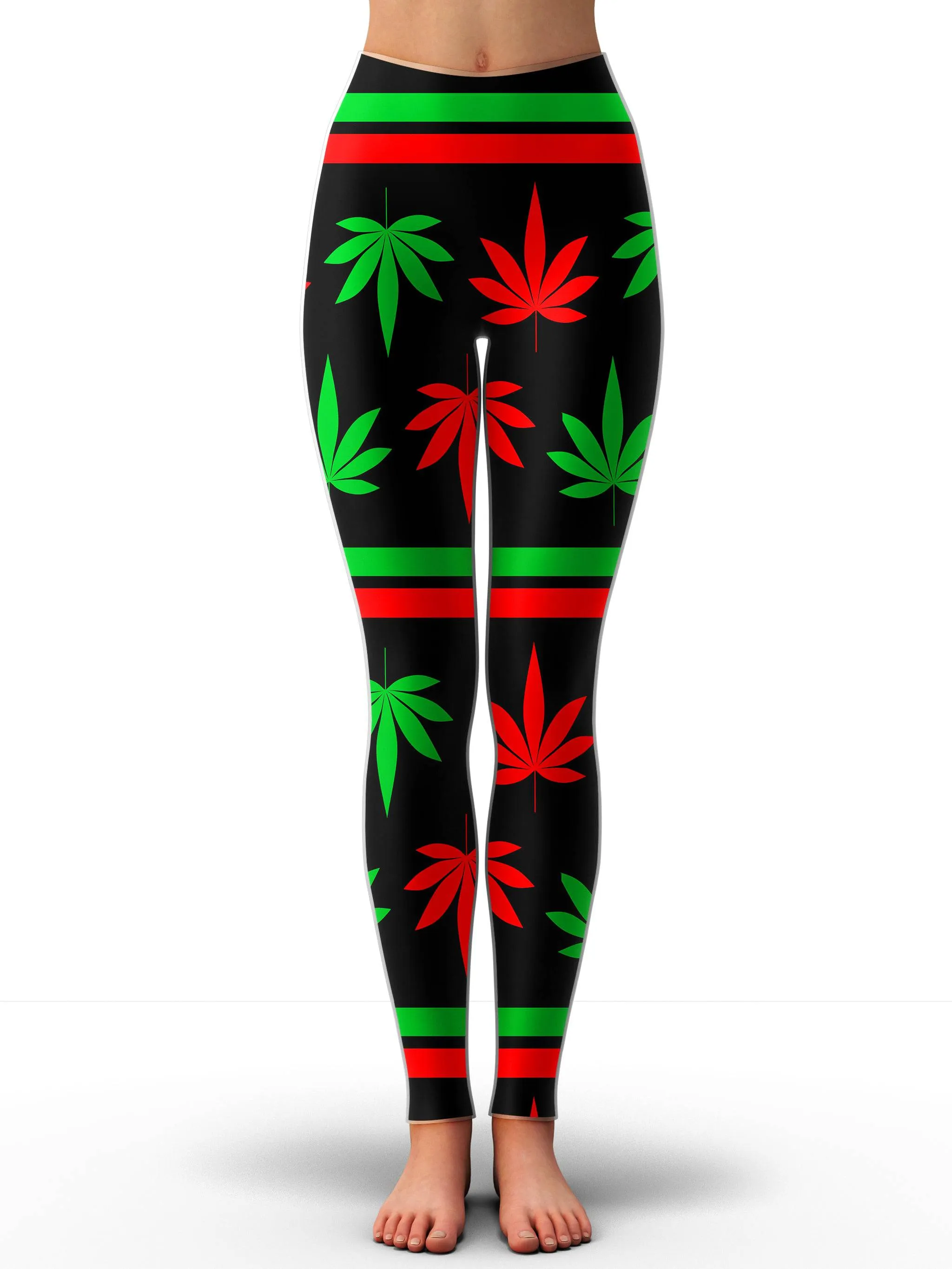 Red And Green Festive Bud Leggings sold by iEDM