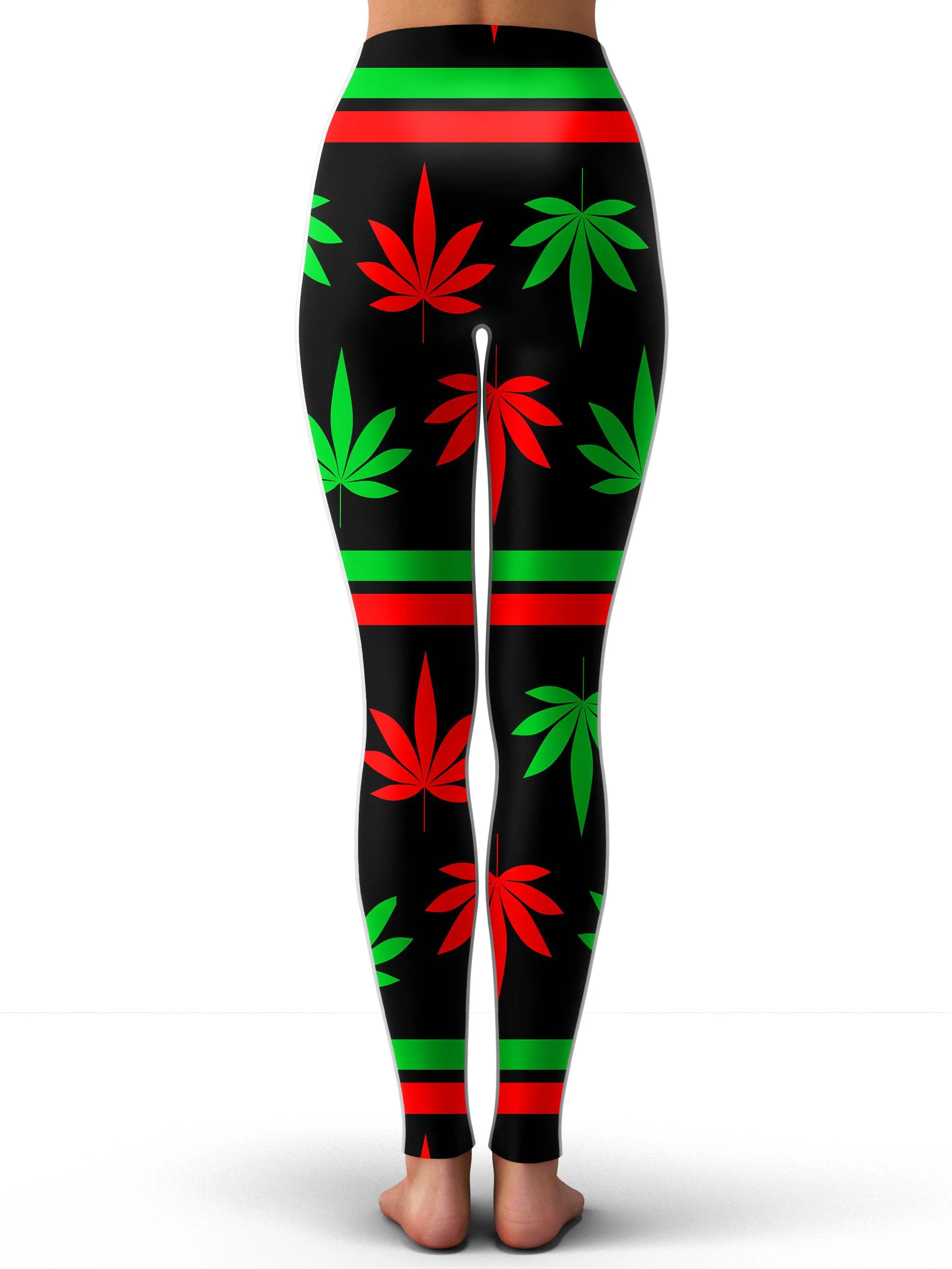 Red And Green Festive Bud Leggings sold by iEDM product image thumbnail 3