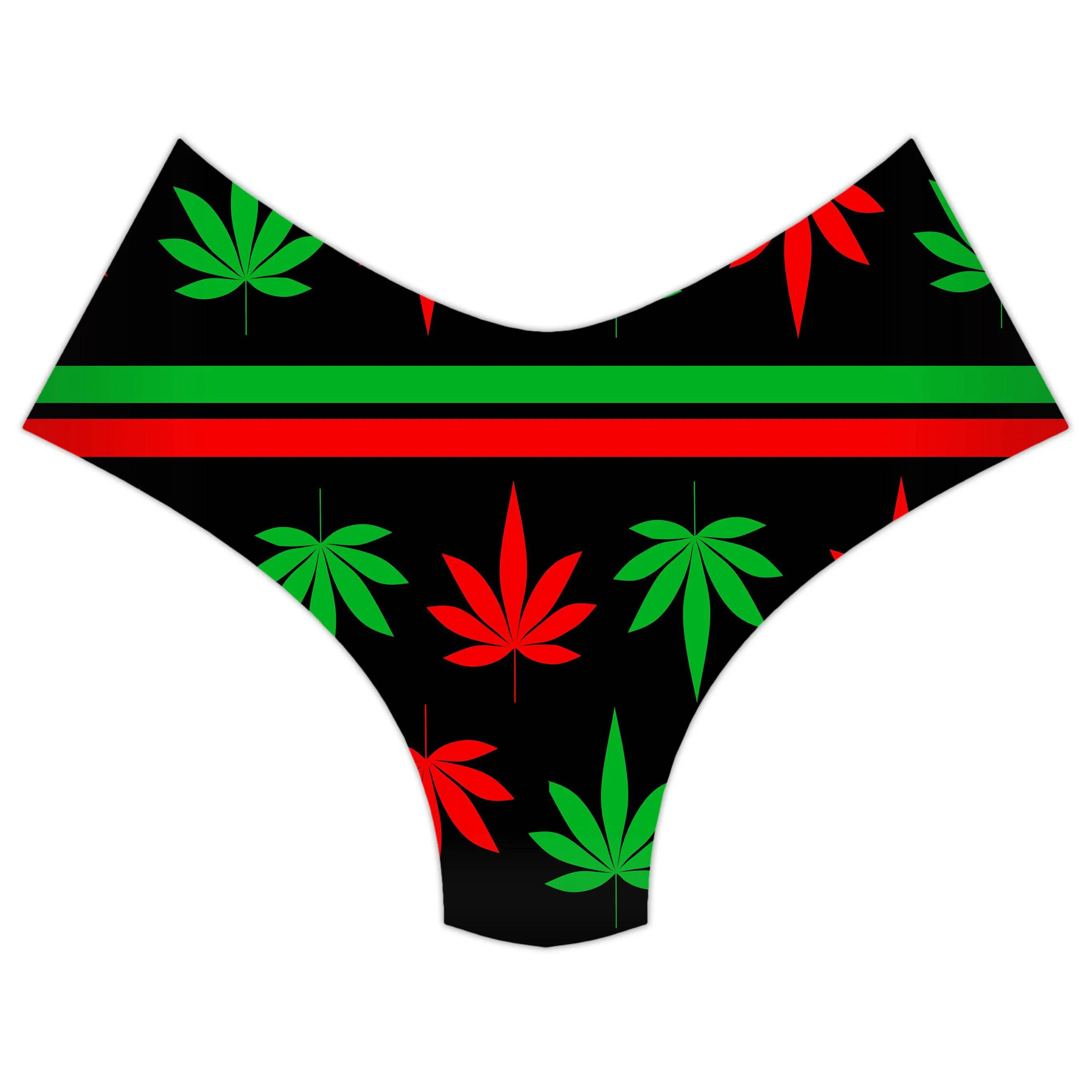 Red And Green Festive Bud Booty Shorts sold by iEDM product image thumbnail 3