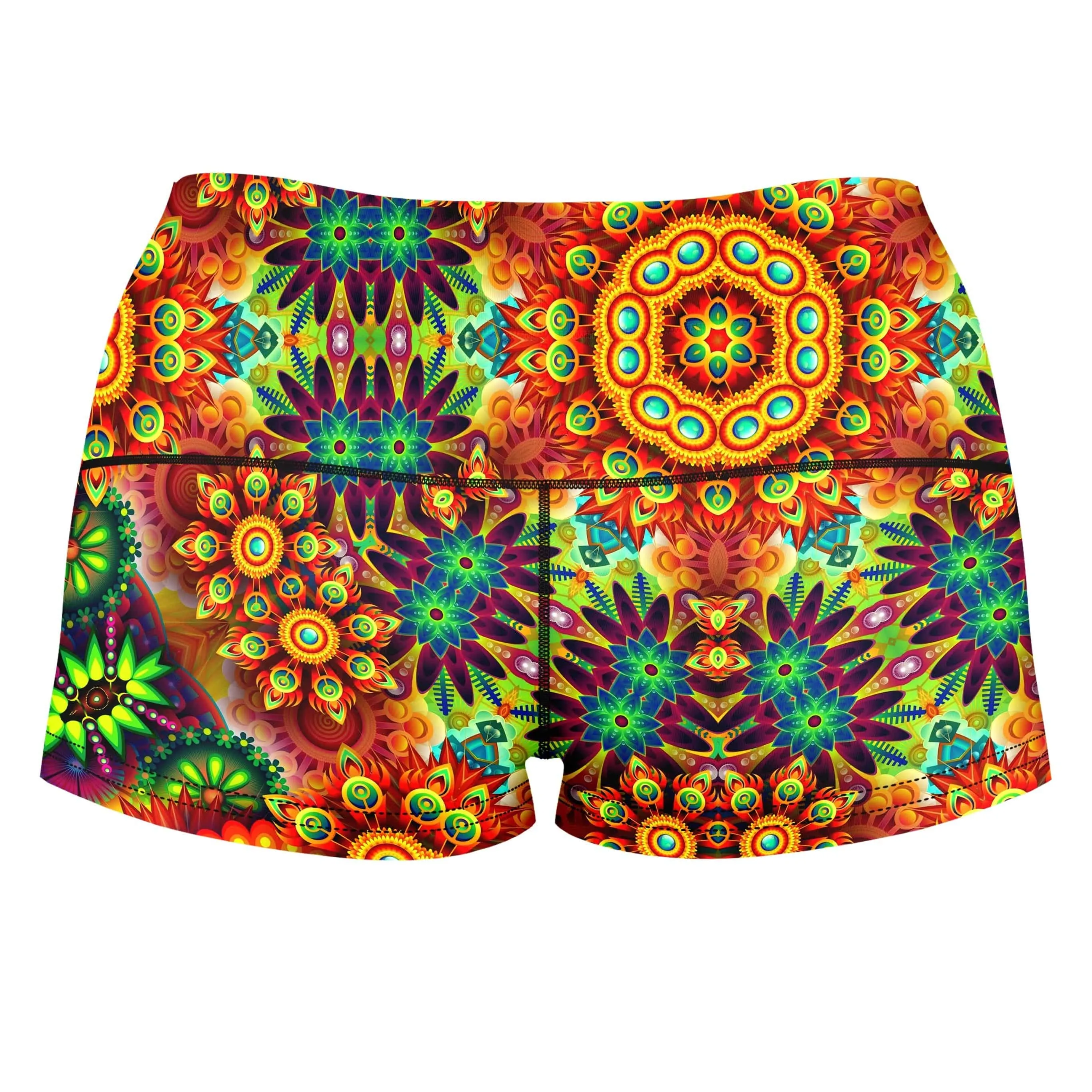 Ornate Color Journey High-Waisted Women's Shorts sold by iEDM product image thumbnail 2