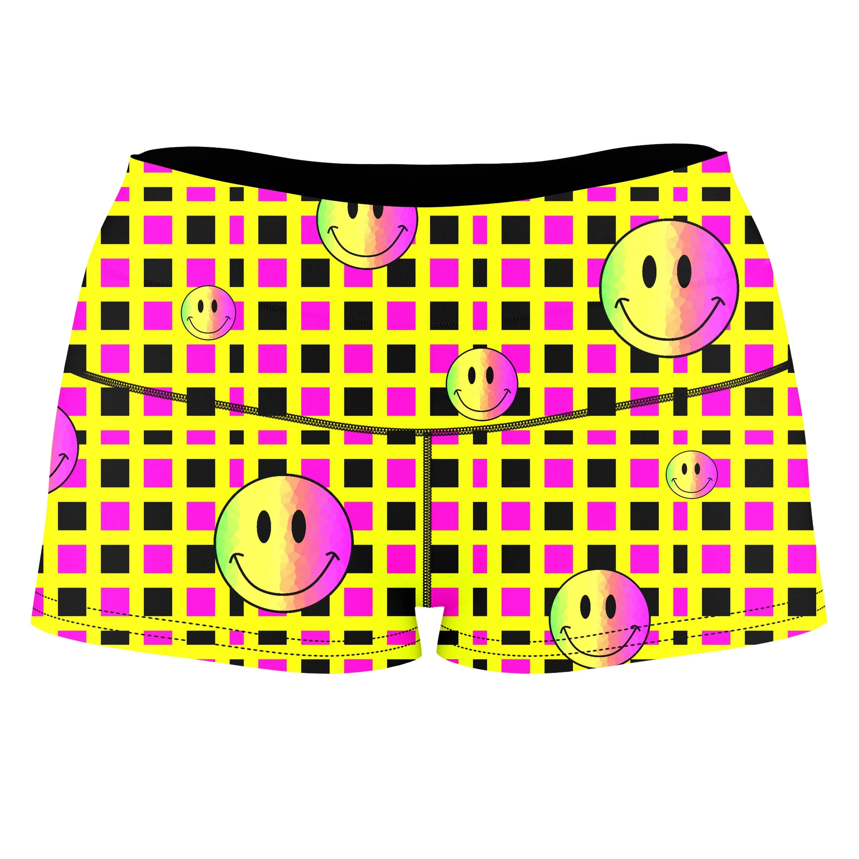 Happy Plaid High-Waisted Women's Shorts sold by iEDM