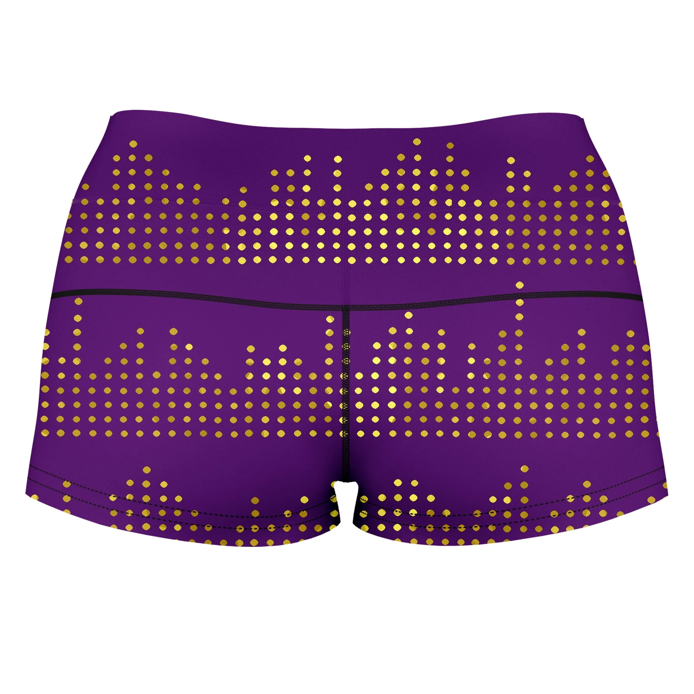 Gold Equalizer Beats High-Waisted Women's Shorts sold by iEDM product image thumbnail 2