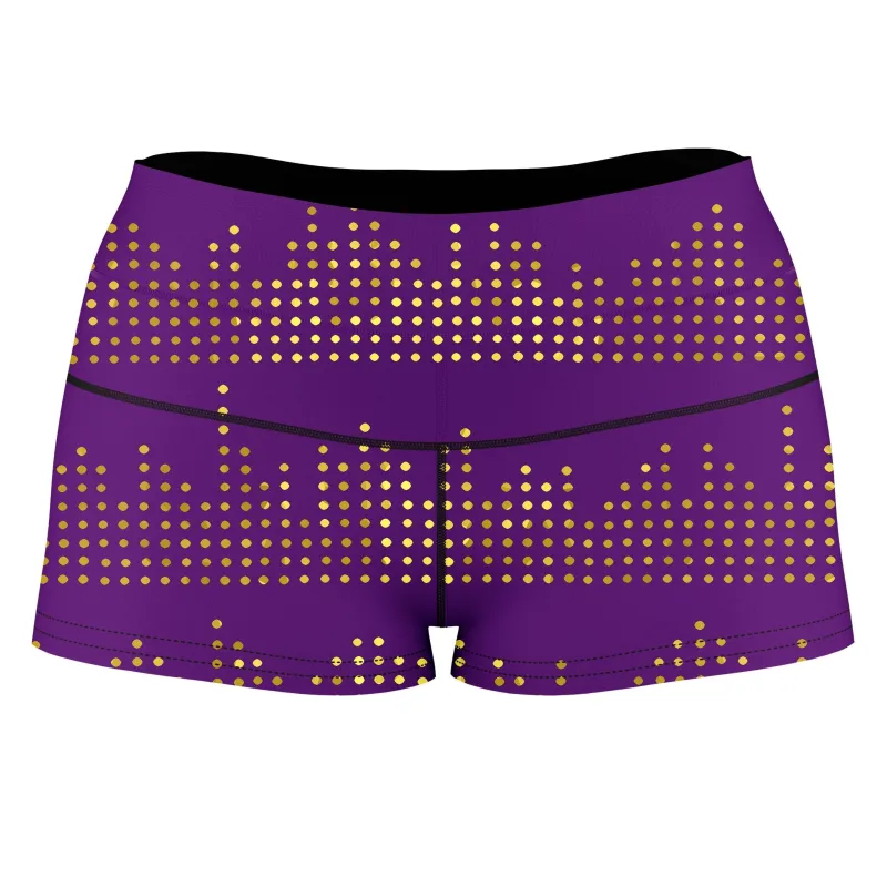 Gold Equalizer Beats High-Waisted Women's Shorts sold by iEDM