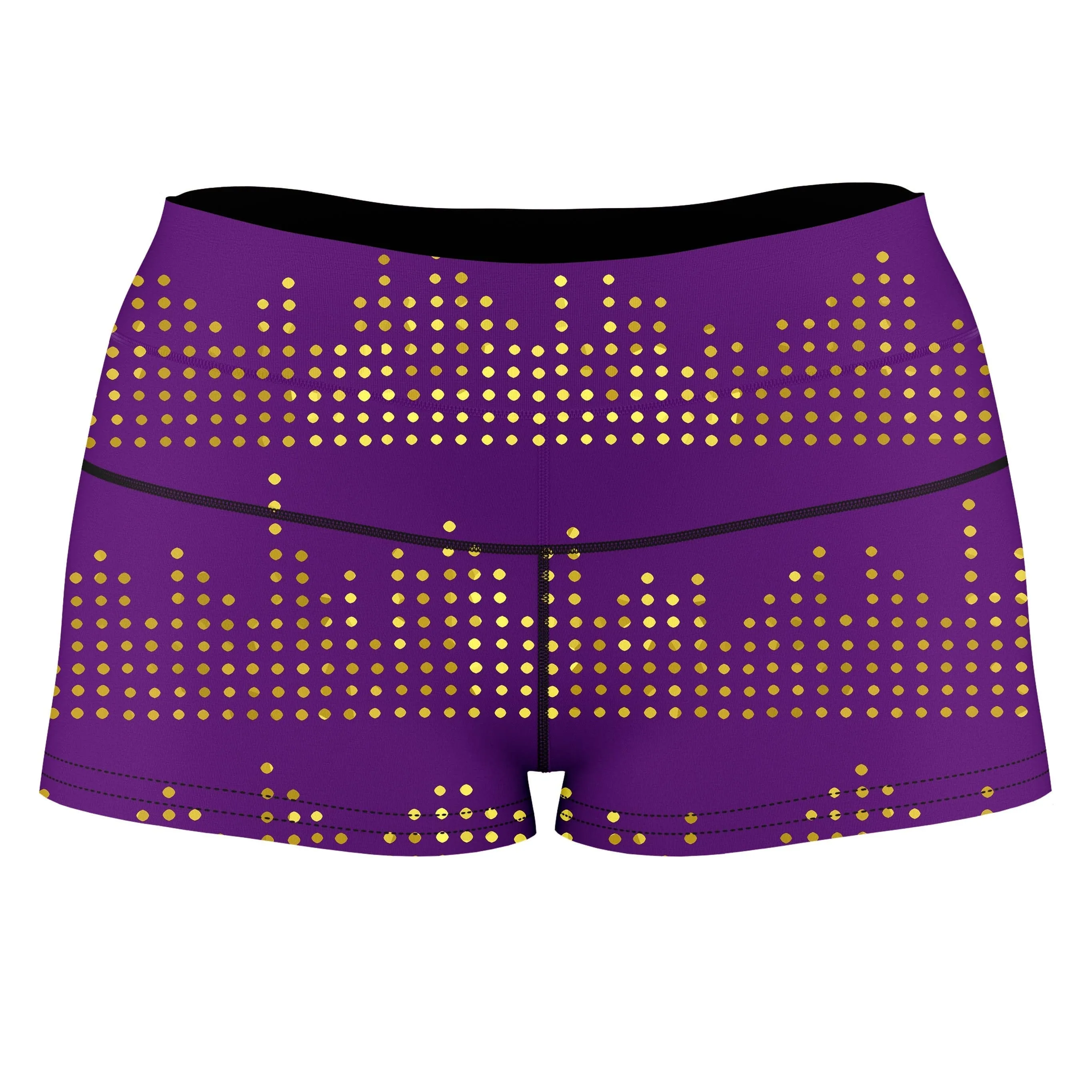 Gold Equalizer Beats High-Waisted Women's Shorts sold by iEDM