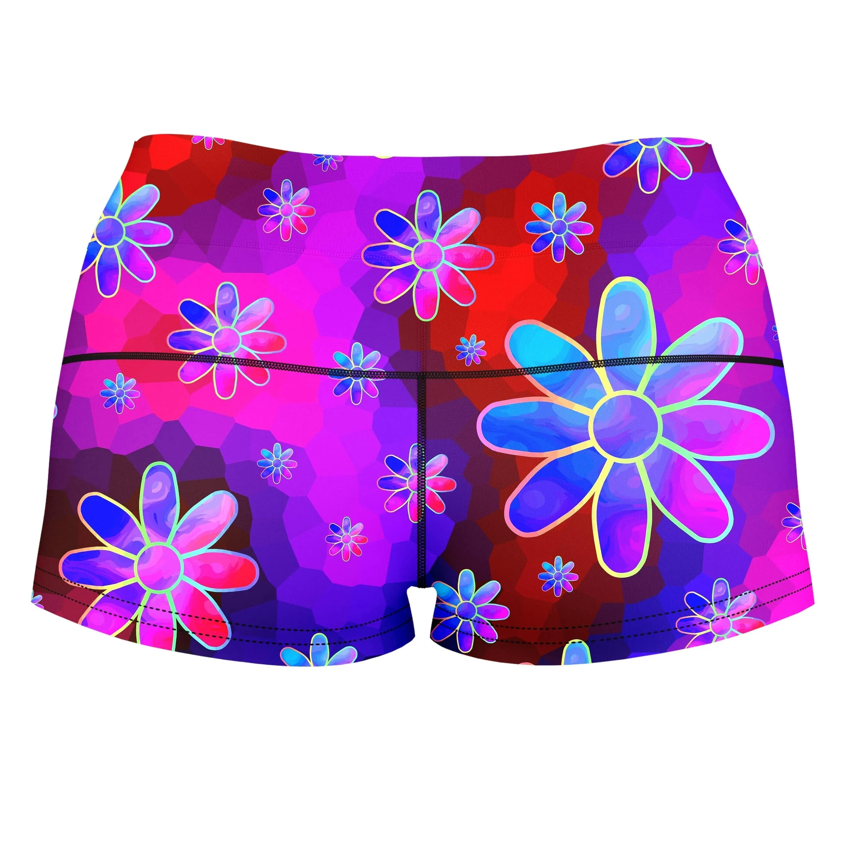Floral Fantasy Abstract High-Waisted Women's Shorts sold by iEDM product image thumbnail 2