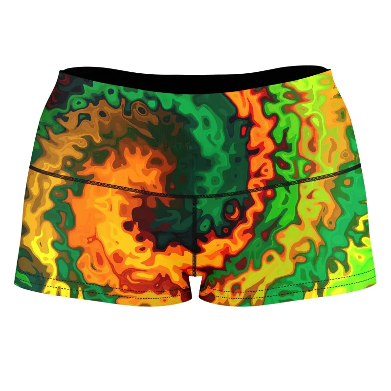 Abstract Rotation High-Waisted Women's Shorts sold by iEDM