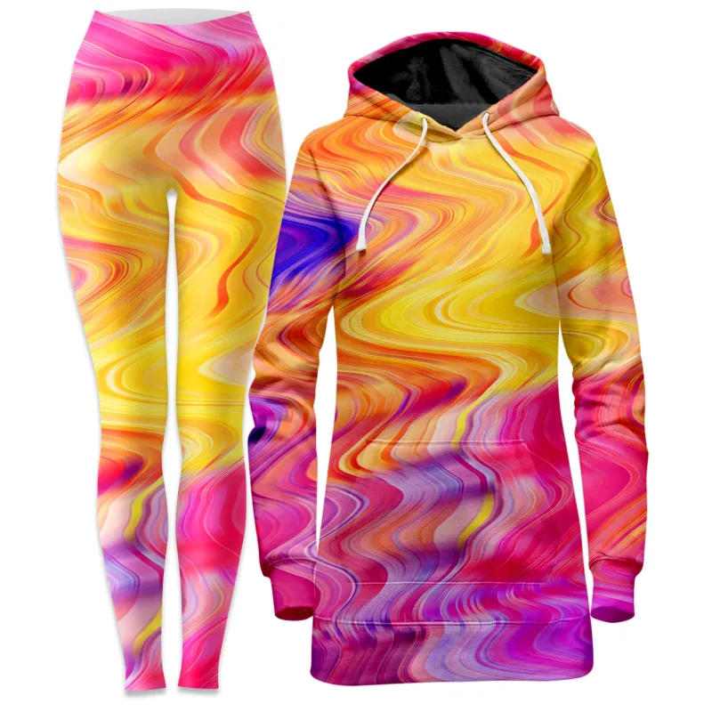 Psychedelic Aftershock Hoodie Dress and Leggings Combo sold by iEDM