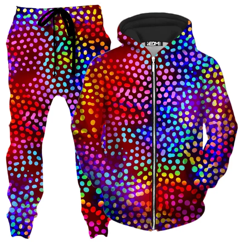 Solar Dots Zip-Up Hoodie and Joggers Combo made by iEDM