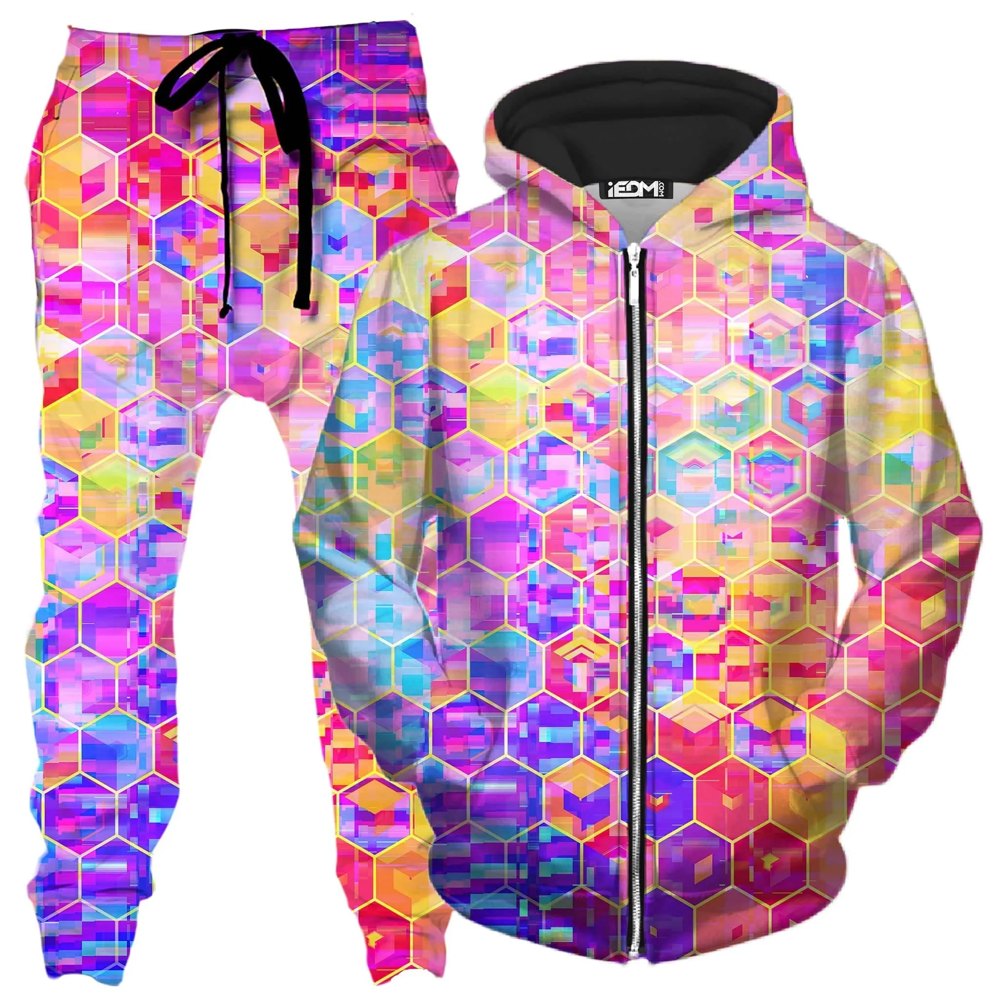 Spectral Cubes Zip-Up Hoodie and Joggers Combo sold by iEDM