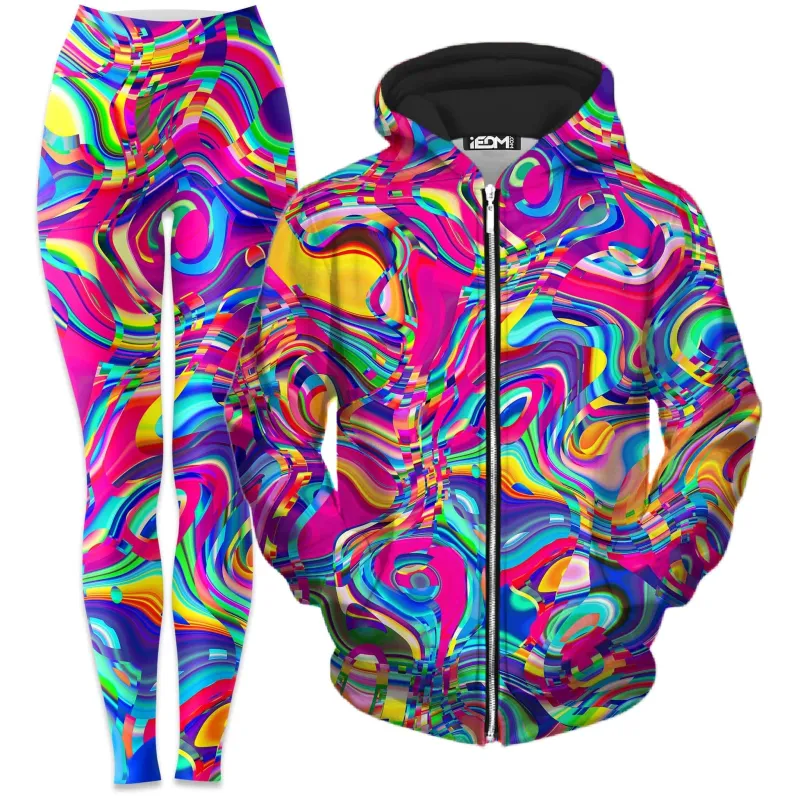 Psych Dip Zip-Up Hoodie and Leggings Combo sold by iEDM