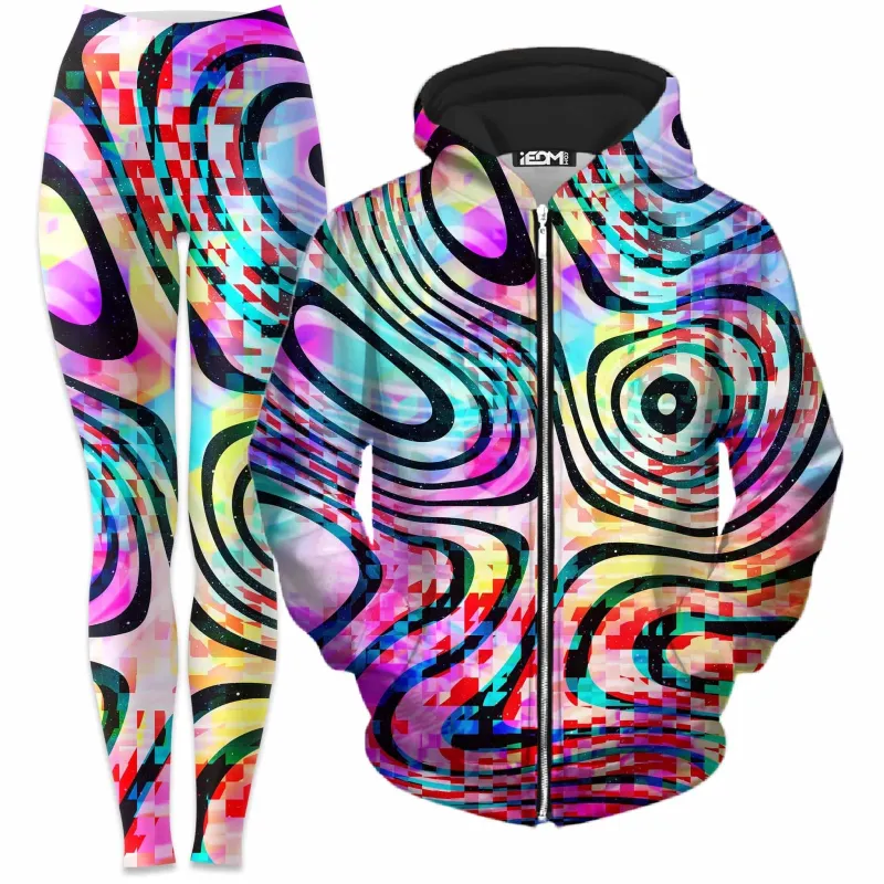 Psytrance Zip-Up Hoodie and Leggings Combo sold by iEDM