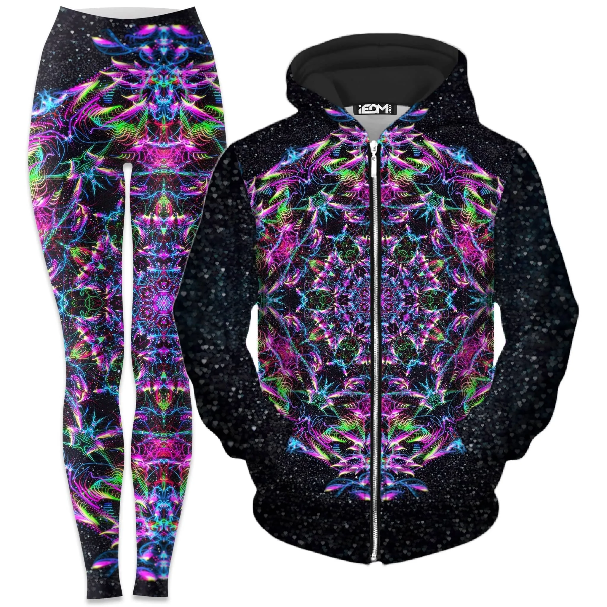 Purp Geometric Zip-Up Hoodie and Leggings Combo sold by iEDM