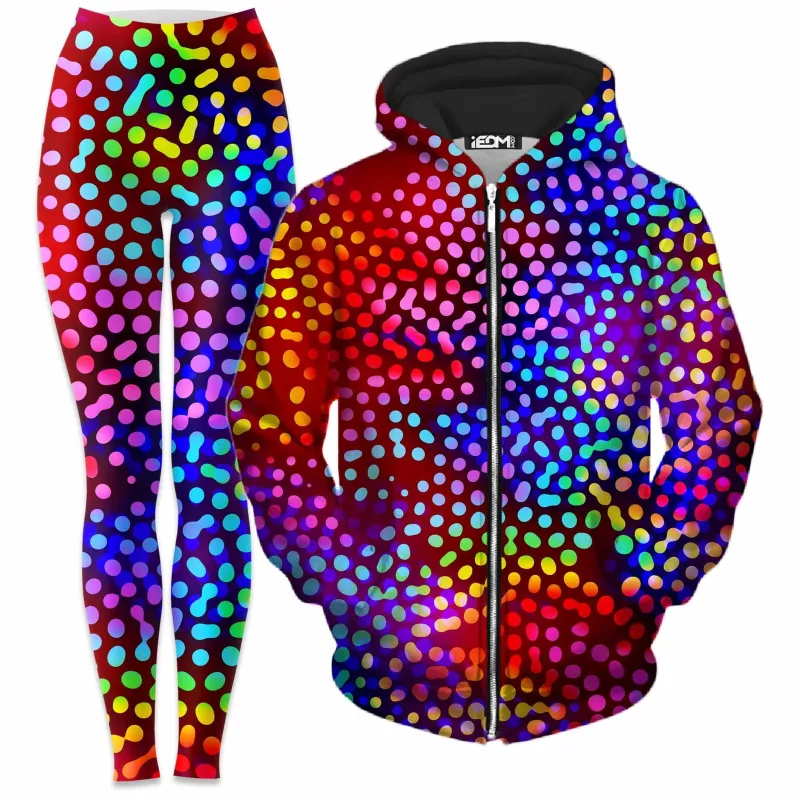 Solar Dots Zip-Up Hoodie and Leggings Combo sold by iEDM